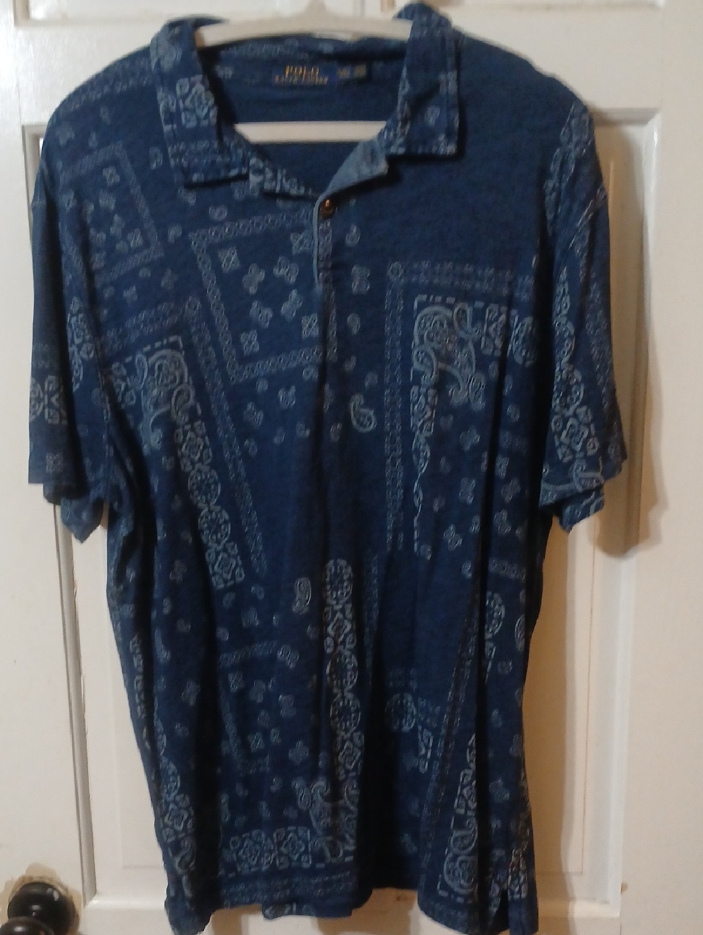 Polo by Ralph Lauren Navy Blue Paisley Polo Shirt